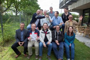 Het winnende team van bridgeclub 't Onstein (Louk Herber)