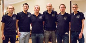 Het team van 't Onstein: van links Bart Nab, Bob Drijver, Louk Verhees, Simon de Wijs, Ricco van Prooijen, Bauke Muller (EBL)