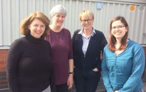 Het winnende Nederlands vrouwenteam: van links Martine Verbeek, Carla Arnolds, Wietske van Zwol, Magdaléna Tichá (Svenska Bridgeförbundet)